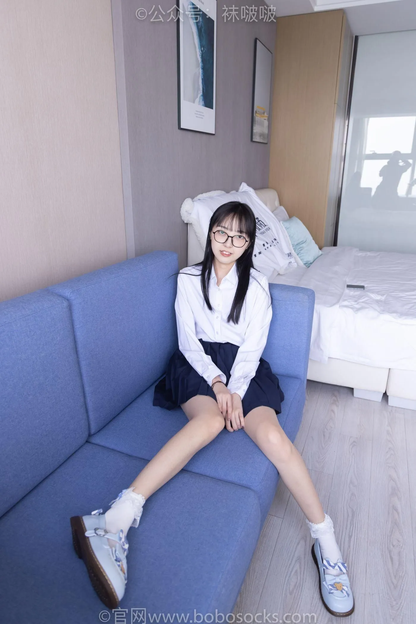[BoBoSocks袜啵啵]NO.070 稚予-皮鞋、拖鞋、过膝袜、白棉袜 [148P]插图1